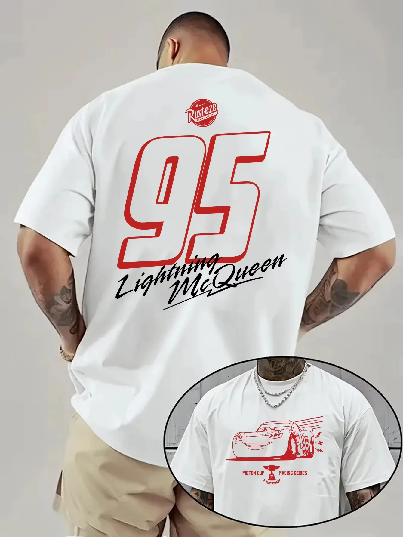 Модная повседневная мужская хлопковая футболка с принтом Disney Cars Flash McQueen 95, летняя высококачественная футболка с короткими рукавами в стиле аниме
Модная повседневная мужская хлопковая футболка с принтом Disney Cars Flash McQueen 95, летняя высококачественная футболка с короткими рукавами в стиле аниме