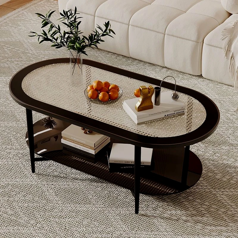 Living room oval double-layer household small apartment integrated coffee table
Living room oval double-layer household small apartment integrated coffee table