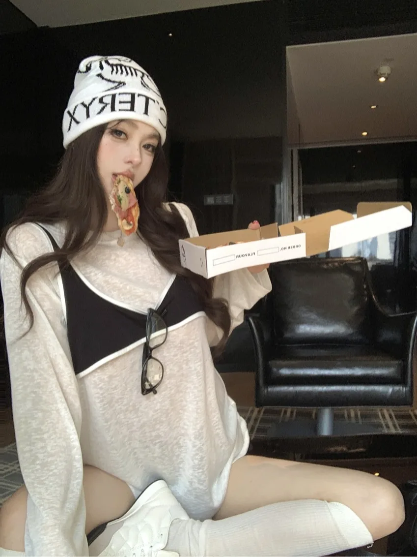 Женский топ-жилет Color Blo Long Sve T-irt с уникальным дизайном, свободного кроя, на бретелях, для осеннего образа в стиле «Spicy Girl»
Женский топ-жилет Color Blo Long Sve T-irt с уникальным дизайном, свободного кроя, на бретелях, для осеннего образа в стиле «Spicy Girl»