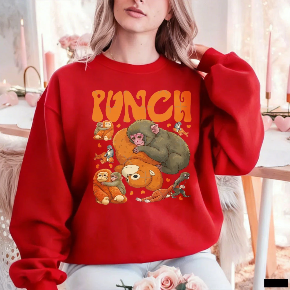Ретро-свитшот с колажем мультяшных обезьян PUNCH: модная повседневная одежда в стиле 70-х, игривый ностальгический дизайн, унисекс
Ретро-свитшот с колажем мультяшных обезьян PUNCH: модная повседневная одежда в стиле 70-х, игривый ностальгический дизайн, унисекс