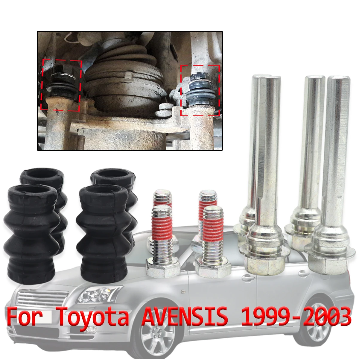 Brake Caliper Cylinder Slider Guide Pin For Disc Housing Bolts Rubber Bushing Boot Seal Repair Kit For Toyota AVENSIS 1999-2003
Brake Caliper Cylinder Slider Guide Pin For Disc Housing Bolts Rubber Bushing Boot Seal Repair Kit For Toyota AVENSIS 1999-2003