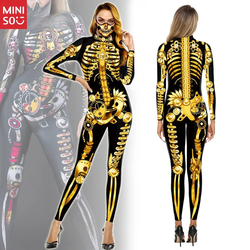 Miniso Mechanical Skeleton Bodysuit | Zip Front Halloween Costume, Long Sleeve Jumpsuit
Miniso Mechanical Skeleton Bodysuit | Zip Front Halloween Costume, Long Sleeve Jumpsuit