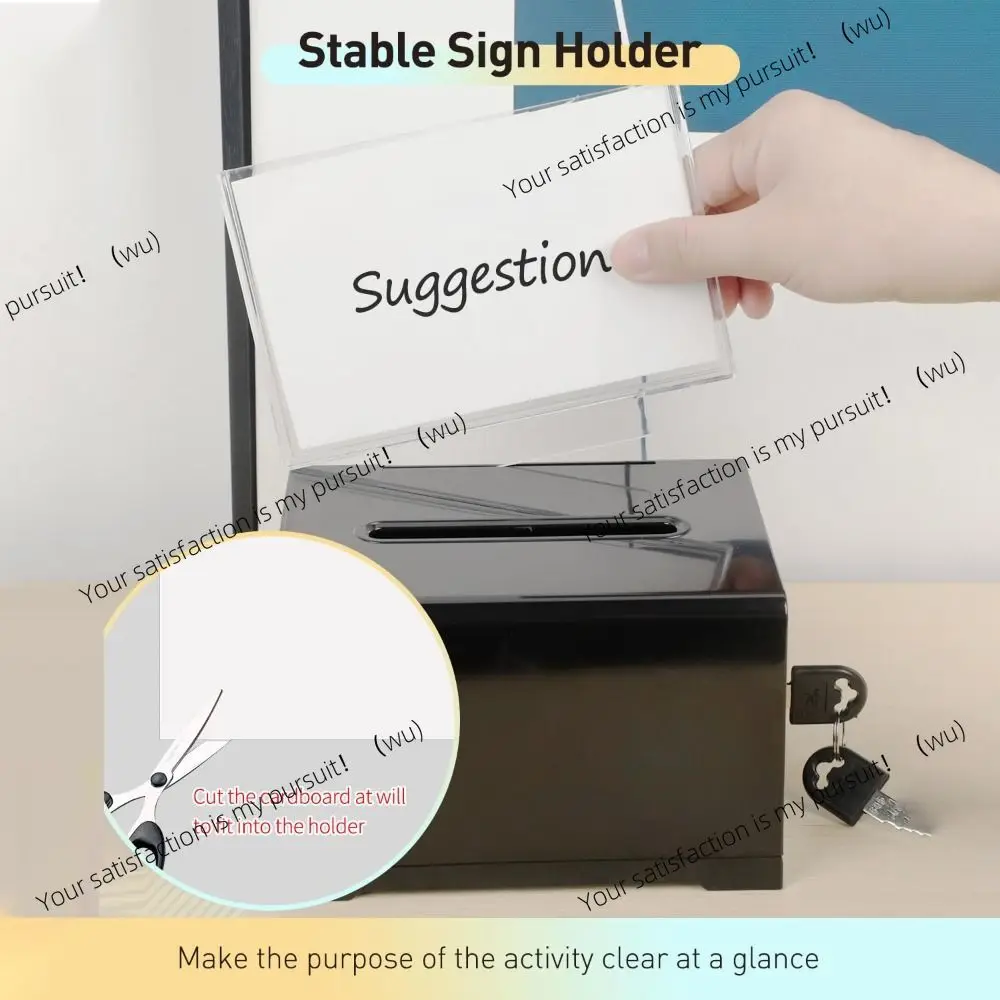 Пластиковый контейнер с замком и держателем для знаков. Коробка для предложений. Акриловая твердая коробка для голосования. Прочная банка с наконечником.
Пластиковый контейнер с замком и держателем для знаков. Коробка для предложений. Акриловая твердая коробка для голосования. Прочная банка с наконечником.