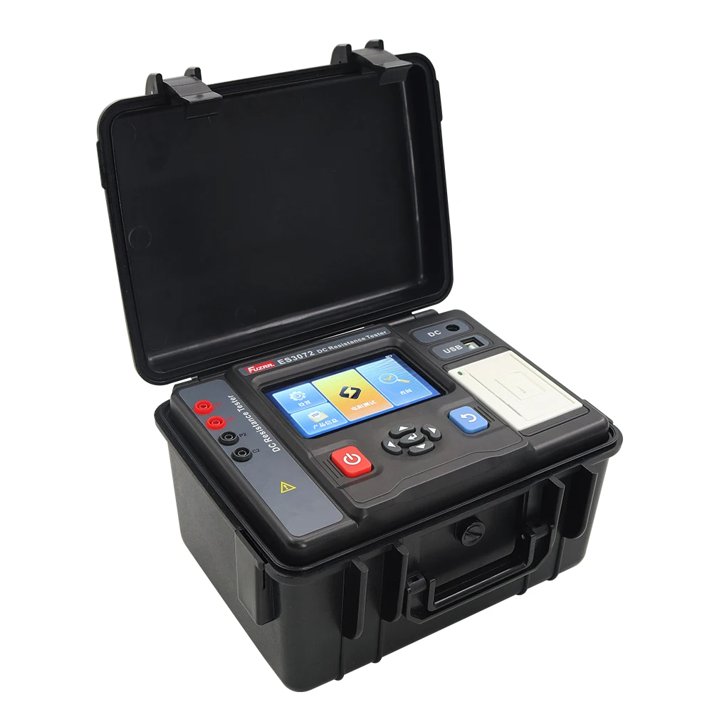 ES3072 Blue-tooth Transformer DC Resistance Tester Low Value 1mA ~20A Resistance Ohmmeter Transformer Winding Resistance Tester
ES3072 Blue-tooth Transformer DC Resistance Tester Low Value 1mA ~20A Resistance Ohmmeter Transformer Winding Resistance Tester