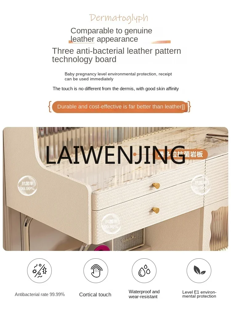 6 Dresser Bedside Table Integrated Cream Style Bedroom Wall Side Folding Mirror
6 Dresser Bedside Table Integrated Cream Style Bedroom Wall Side Folding Mirror