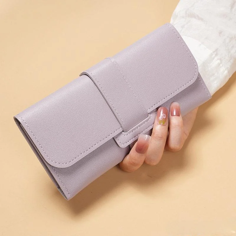 New Ladies Long Wallet Korean Style Tri-fold Student Coin Pocket Multi-functional Buckle Leather Purse And Clean Design
New Ladies Long Wallet Korean Style Tri-fold Student Coin Pocket Multi-functional Buckle Leather Purse And Clean Design