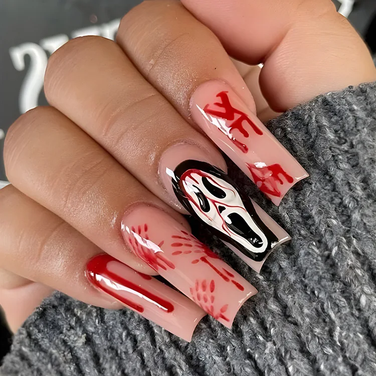 24 Pcs Halloween 2025 Nail Tips Horror Style Press on Acrylic Nails for Gluing Ready False Nails Square Glued Nails Removable
24 Pcs Halloween 2025 Nail Tips Horror Style Press on Acrylic Nails for Gluing Ready False Nails Square Glued Nails Removable