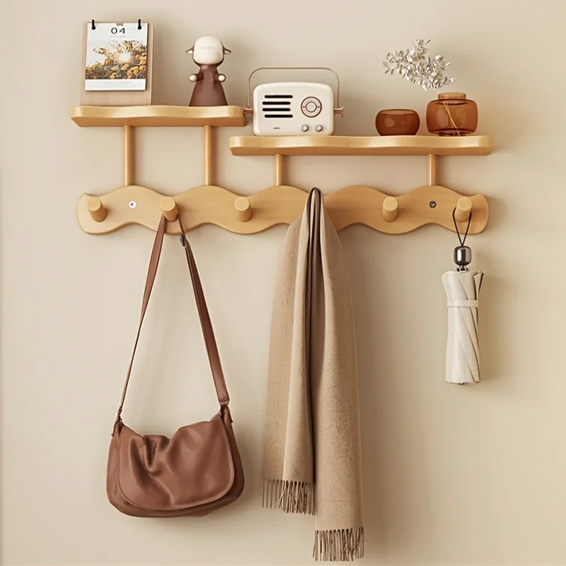 Wall Mounted Coat Rack with Hooks, No Drill Adhesive Wooden Entryway Organizer for Hats Bags, Space Saving Wall Hanger Bedroom
Wall Mounted Coat Rack with Hooks, No Drill Adhesive Wooden Entryway Organizer for Hats Bags, Space Saving Wall Hanger Bedroom