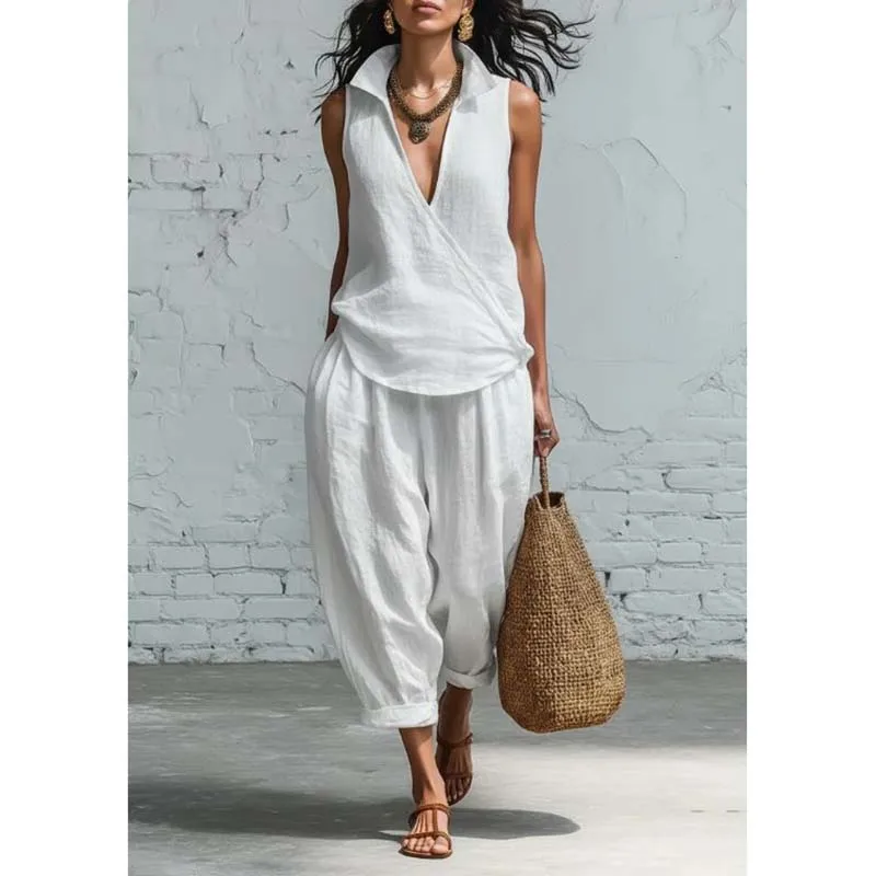 Summer Casual Sleeveless Women T-Shirt Vest Loose Wide Leg Pants Suit Women Fashion Beach Holiday Two Piece Set Streetwear Set
Summer Casual Sleeveless Women T-Shirt Vest Loose Wide Leg Pants Suit Women Fashion Beach Holiday Two Piece Set Streetwear Set