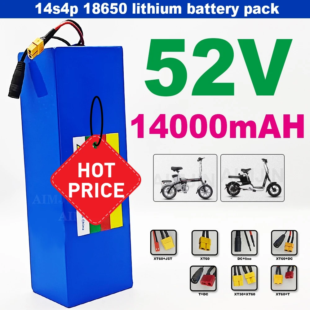52 В 14S4P аккумулятор 14000 мАч 18650 литиевая батарея с BMS для балансировочного автомобиля, велосипеда, скутера, трехколесного велосипеда
52 В 14S4P аккумулятор 14000 мАч 18650 литиевая батарея с BMS для балансировочного автомобиля, велосипеда, скутера, трехколесного велосипеда