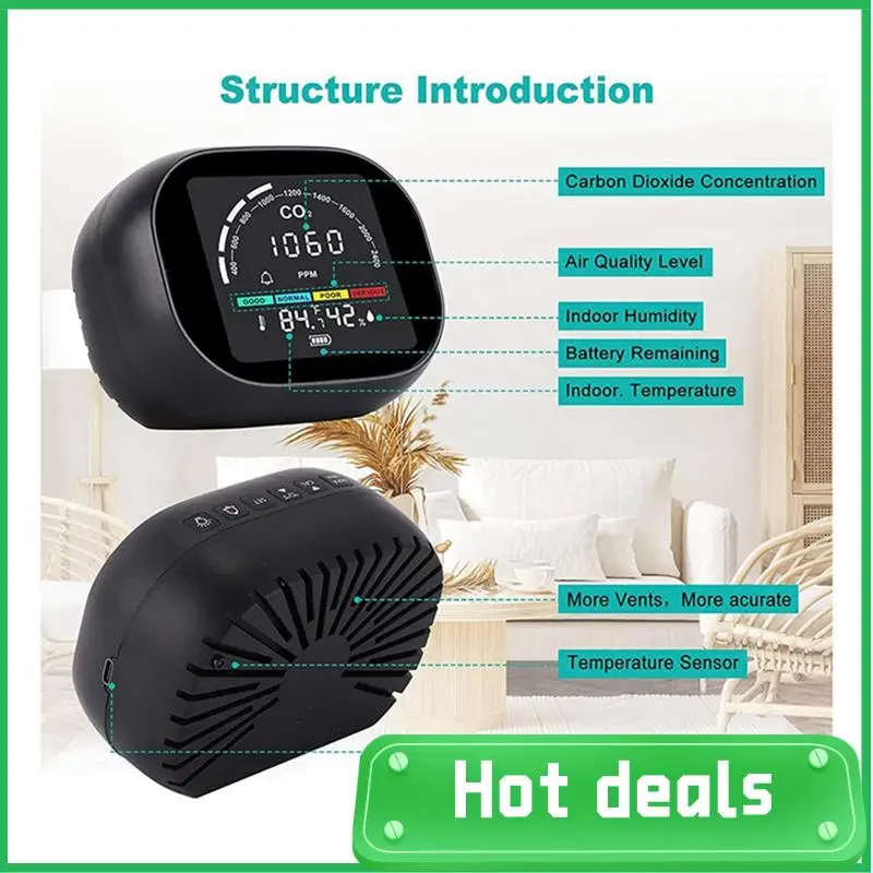 1 Set CO2 Air Quality Monitor Indoor Carbon Dioxide Detector CO2 Alarm Meter For Car
1 Set CO2 Air Quality Monitor Indoor Carbon Dioxide Detector CO2 Alarm Meter For Car