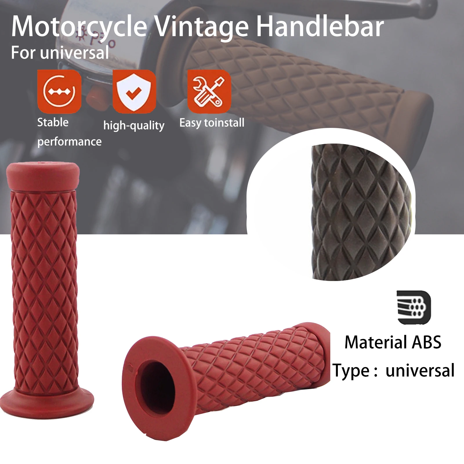 7/8" 22mm Motorcycle Vintage Handlebar Grip for Honda Suzuki Yamaha Kawasaki CG125 CB400 Retro Rubber
7/8" 22mm Motorcycle Vintage Handlebar Grip for Honda Suzuki Yamaha Kawasaki CG125 CB400 Retro Rubber