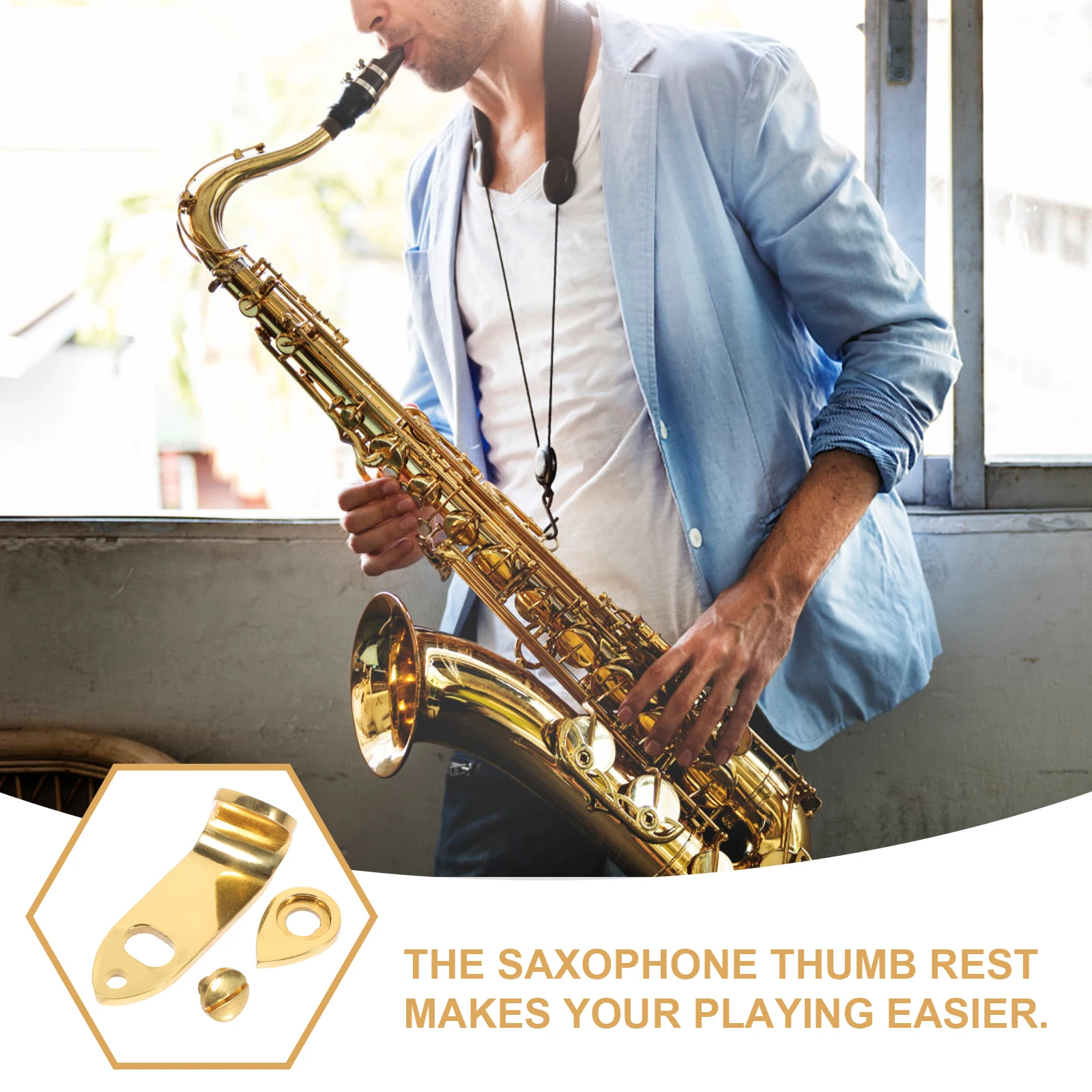 1Set Portable Saxophone Thumb Rest Metal Material Smooth Finish Stable Structure Easy Install Woodwind Accessory
1Set Portable Saxophone Thumb Rest Metal Material Smooth Finish Stable Structure Easy Install Woodwind Accessory