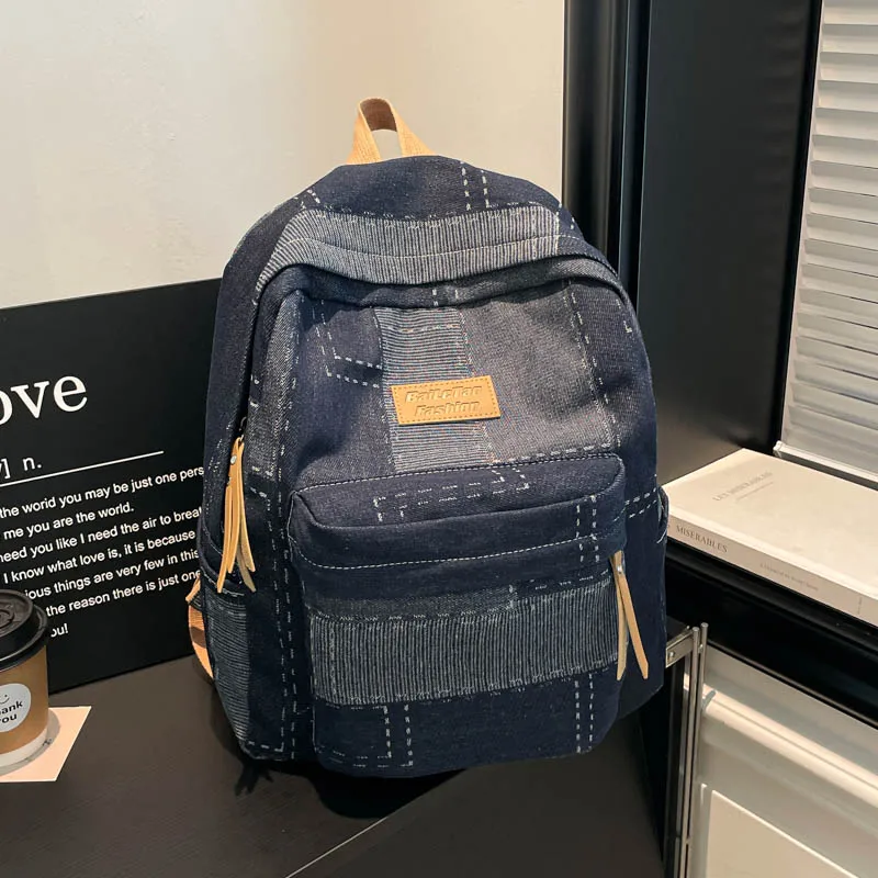 Fashion Denim Backpack for Women Patchwork Washed Blue Jeans School Bag with Front Pocket Casual Travel Daypack Vintage Rucksack
Fashion Denim Backpack for Women Patchwork Washed Blue Jeans School Bag with Front Pocket Casual Travel Daypack Vintage Rucksack