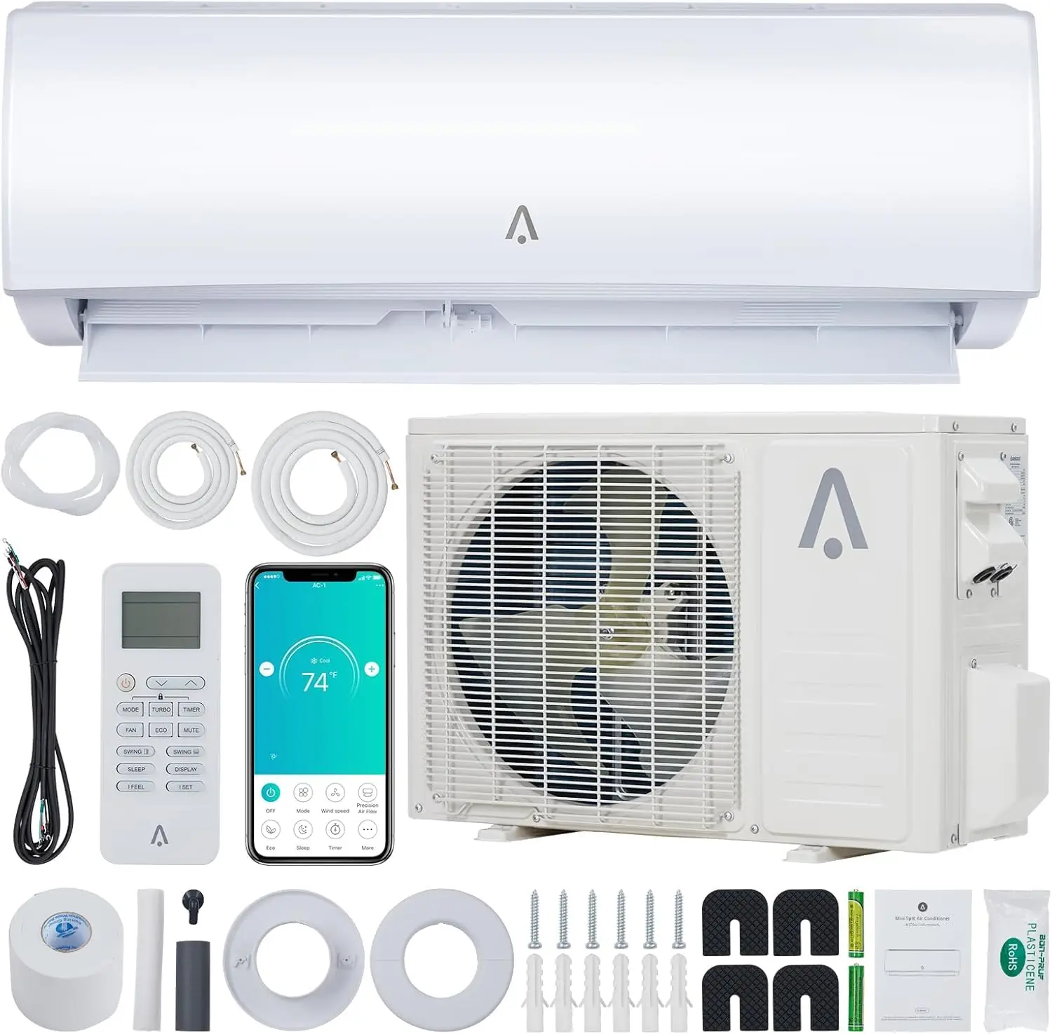 21Seer2 Split Air Conditioner, 24,000 Btus Mini Split Ac/Heating System, Inverter Ductless Air Conditioner w/Alexa,, Customized
21Seer2 Split Air Conditioner, 24,000 Btus Mini Split Ac/Heating System, Inverter Ductless Air Conditioner w/Alexa,, Customized