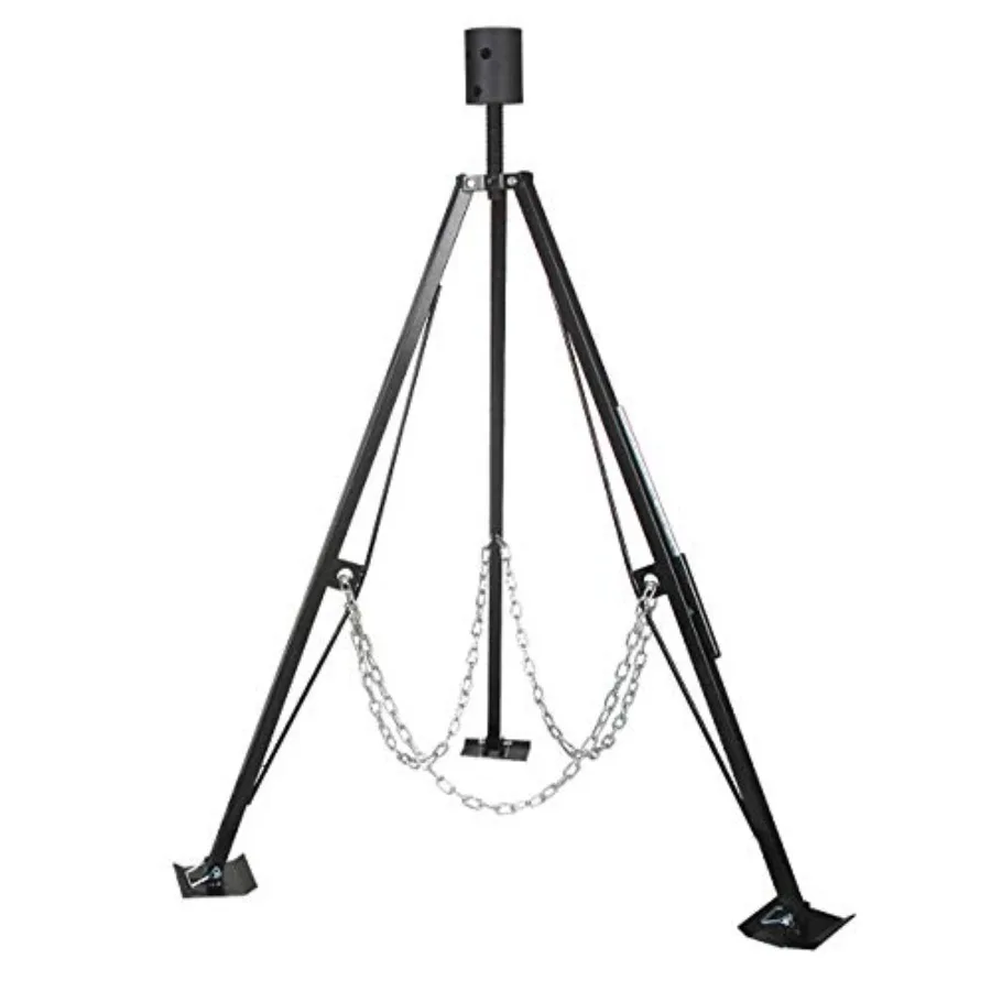 RV fifth wheel stabilizer tripod for outdoor use, steel construction, black finish, adjustable height and 5000 lbs load capacit
RV fifth wheel stabilizer tripod for outdoor use, steel construction, black finish, adjustable height and 5000 lbs load capacit