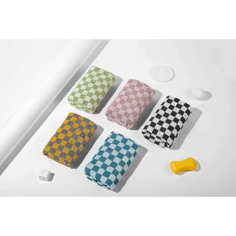 Hand Towels 5 Pack - Cotton Face Towels Soft, Absorbent, and Decorative Checkered Design for Bathroom
Hand Towels 5 Pack - Cotton Face Towels Soft, Absorbent, and Decorative Checkered Design for Bathroom