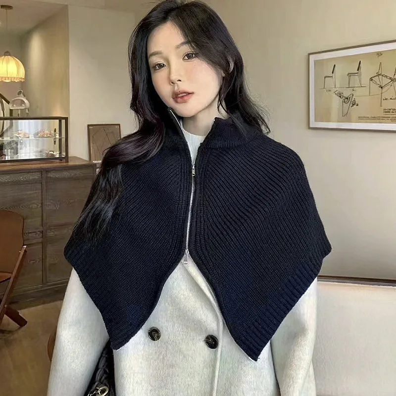 Poncho New Cape zipper Knitted Women's Autumn and Winter Versatile High End Fake Collar Pullover Knitted Neck Cloak P3
Poncho New Cape zipper Knitted Women's Autumn and Winter Versatile High End Fake Collar Pullover Knitted Neck Cloak P3
