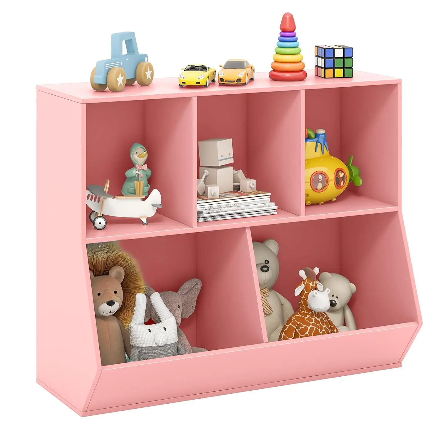 Toy Storage Organizer with Bookcase, 5-Cubby Children Bookshelf Toy Storage Cabinet, Open Kids Toy Storage Shelf, Customized
Toy Storage Organizer with Bookcase, 5-Cubby Children Bookshelf Toy Storage Cabinet, Open Kids Toy Storage Shelf, Customized
