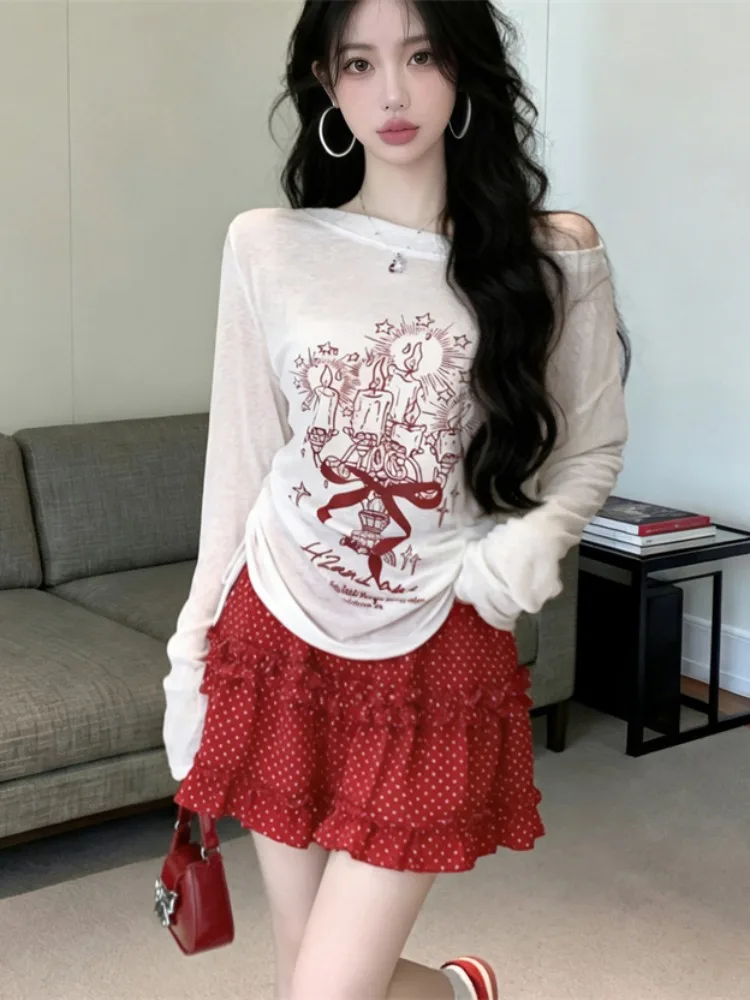 Ladies Summer Casual Long Sleeve Sun Protection Print Top And Polka Dot Cake Skirt Two Piece Set High Waist Gingham Design
Ladies Summer Casual Long Sleeve Sun Protection Print Top And Polka Dot Cake Skirt Two Piece Set High Waist Gingham Design