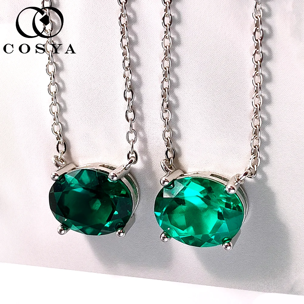COSYA 1-2CT Oval Cut Lab Grown Colombian/Zambian Emerald Pendant Necklace For Women S925 Silver Moissanite Necklace Fine Jewelry
COSYA 1-2CT Oval Cut Lab Grown Colombian/Zambian Emerald Pendant Necklace For Women S925 Silver Moissanite Necklace Fine Jewelry