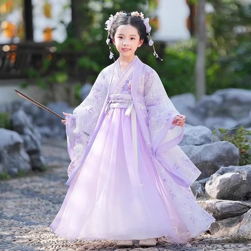 Cute Girls Birthday Gift Embroider Flower Hanfu Dress Kids Traditional Chinese Vintage Hanfu Children Carnival Costume Cosplay
Cute Girls Birthday Gift Embroider Flower Hanfu Dress Kids Traditional Chinese Vintage Hanfu Children Carnival Costume Cosplay