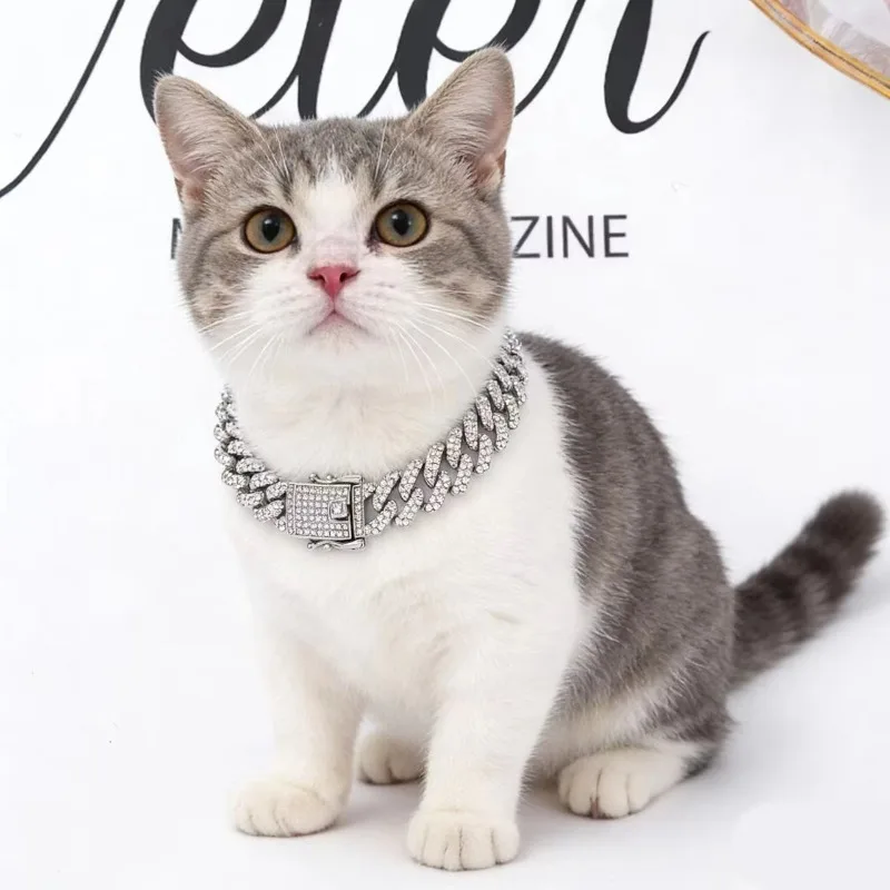 Fashion Accessories 12mm Wide Walking Metal Chain Cat Necklace Gold Bling Diamond Cuban Link Dog Chain Collar
Fashion Accessories 12mm Wide Walking Metal Chain Cat Necklace Gold Bling Diamond Cuban Link Dog Chain Collar