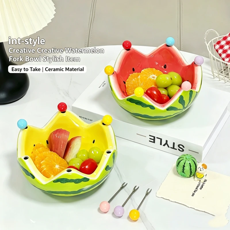 Watermelon fruit fork fruit tray set, home decoration ornament, cute stainless steel fruit fork fruit signing and receiving tray
Watermelon fruit fork fruit tray set, home decoration ornament, cute stainless steel fruit fork fruit signing and receiving tray