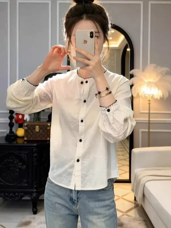 plus Size Elegant White Long Sleeve Shirt Women Spring 2026 New Style Comfortable Loose Fit Ladies Fashion Commute Style
plus Size Elegant White Long Sleeve Shirt Women Spring 2026 New Style Comfortable Loose Fit Ladies Fashion Commute Style