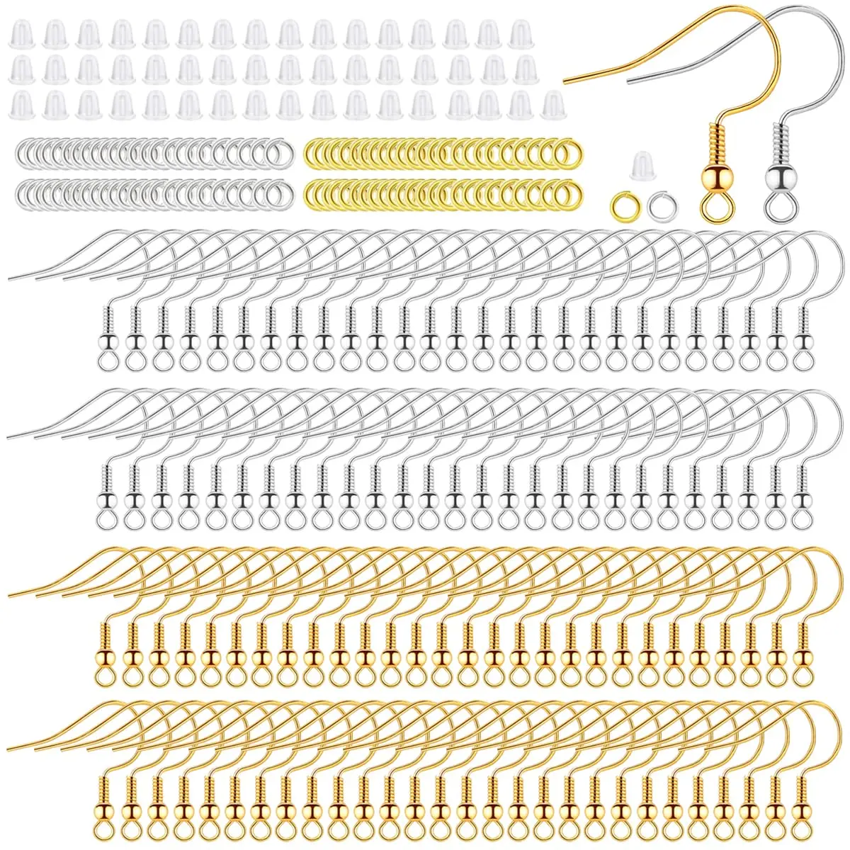 600 шт. Набор для изготовления сережек, крючки для сережек с рыбой + металлические кольца для прыжков + прозрачные силиконовые заглушки для сережек для изготовления ювелирных изделий
600 шт. Набор для изготовления сережек, крючки для сережек с рыбой + металлические кольца для прыжков + прозрачные силиконовые заглушки для сережек для изготовления ювелирных изделий