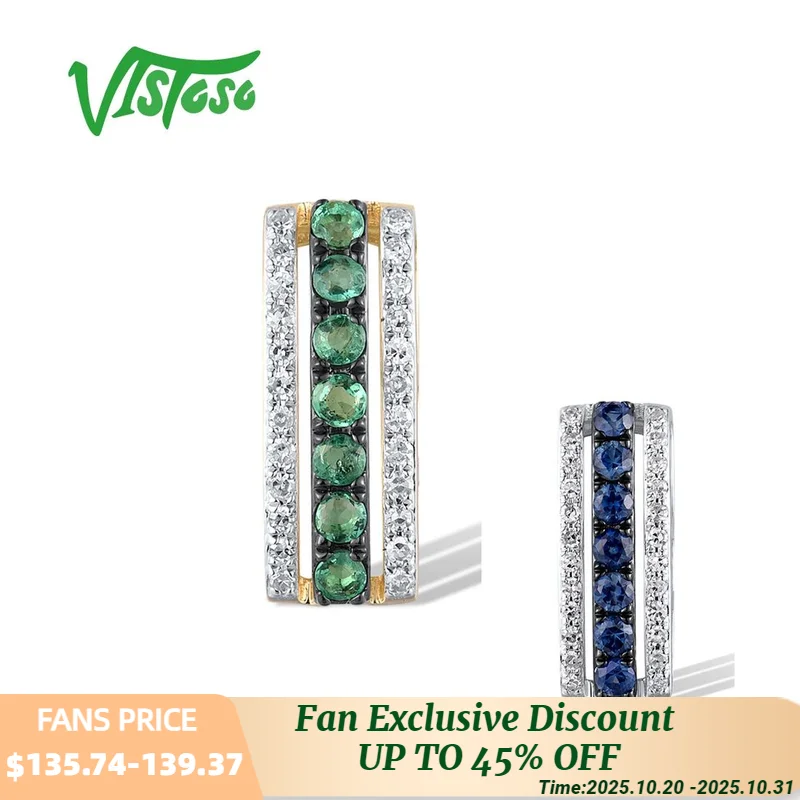 VISTOSO Real 14K 585 Yellow White Gold Pendant For Women Sparkling Diamond Emerald Blue Sapphire Elegant Linear Fine Jewelry
VISTOSO Real 14K 585 Yellow White Gold Pendant For Women Sparkling Diamond Emerald Blue Sapphire Elegant Linear Fine Jewelry