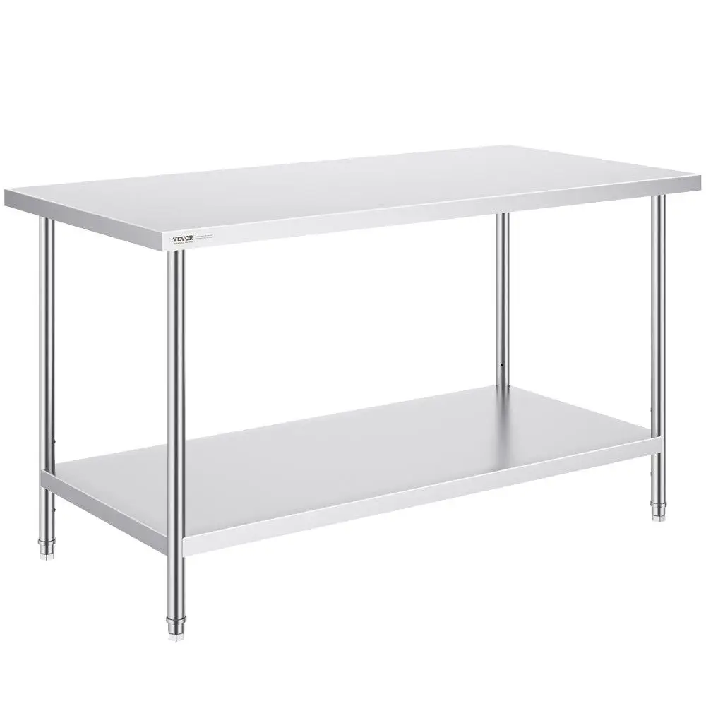 Stainless Steel Preparation Table 30x60x34 Inch Heavy Duty Metal Workbench with 3 Adjustable Height Settings Commercial Use
Stainless Steel Preparation Table 30x60x34 Inch Heavy Duty Metal Workbench with 3 Adjustable Height Settings Commercial Use