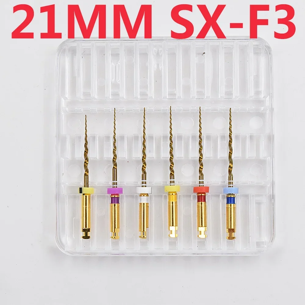 21/25Mm Dental Endodontic Niti Rotary Files Sx-F3 Endo X-Pro Gold Taper Tips Rotary Super Canal Root Golden Files
21/25Mm Dental Endodontic Niti Rotary Files Sx-F3 Endo X-Pro Gold Taper Tips Rotary Super Canal Root Golden Files
