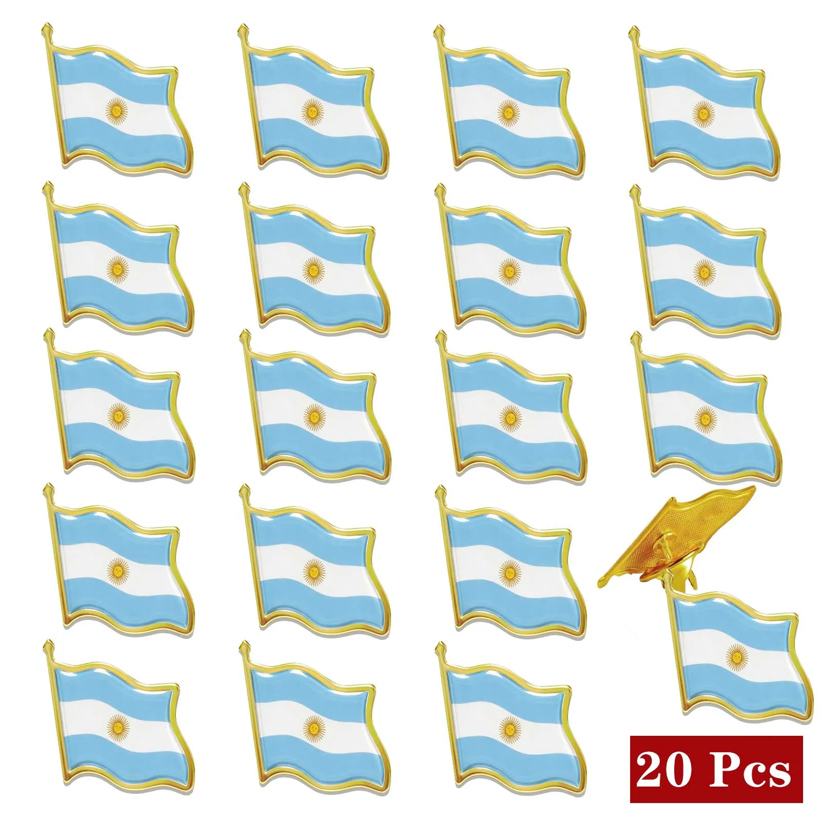 20pcs Argentina Flag Pins Metal Enamel Souvenir Badges Brooches Argentina Lapel Pins National Country Pin for Clothes Hat Bags
20pcs Argentina Flag Pins Metal Enamel Souvenir Badges Brooches Argentina Lapel Pins National Country Pin for Clothes Hat Bags