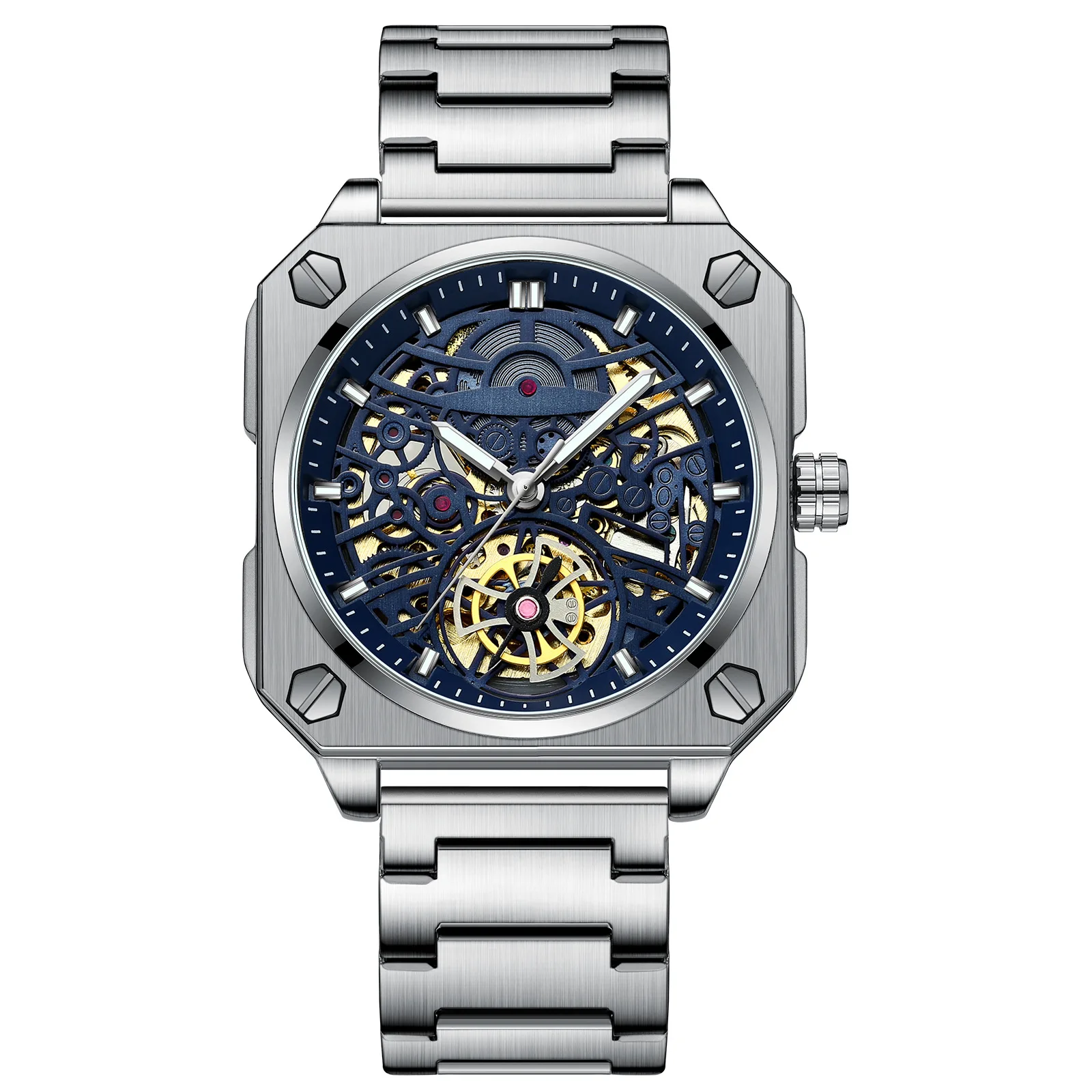 Men Hollow Square Tourbillon Automatic Mechanical Watch Waterproof Luminous Hands Transparent Skeleton Wristwatch
Men Hollow Square Tourbillon Automatic Mechanical Watch Waterproof Luminous Hands Transparent Skeleton Wristwatch