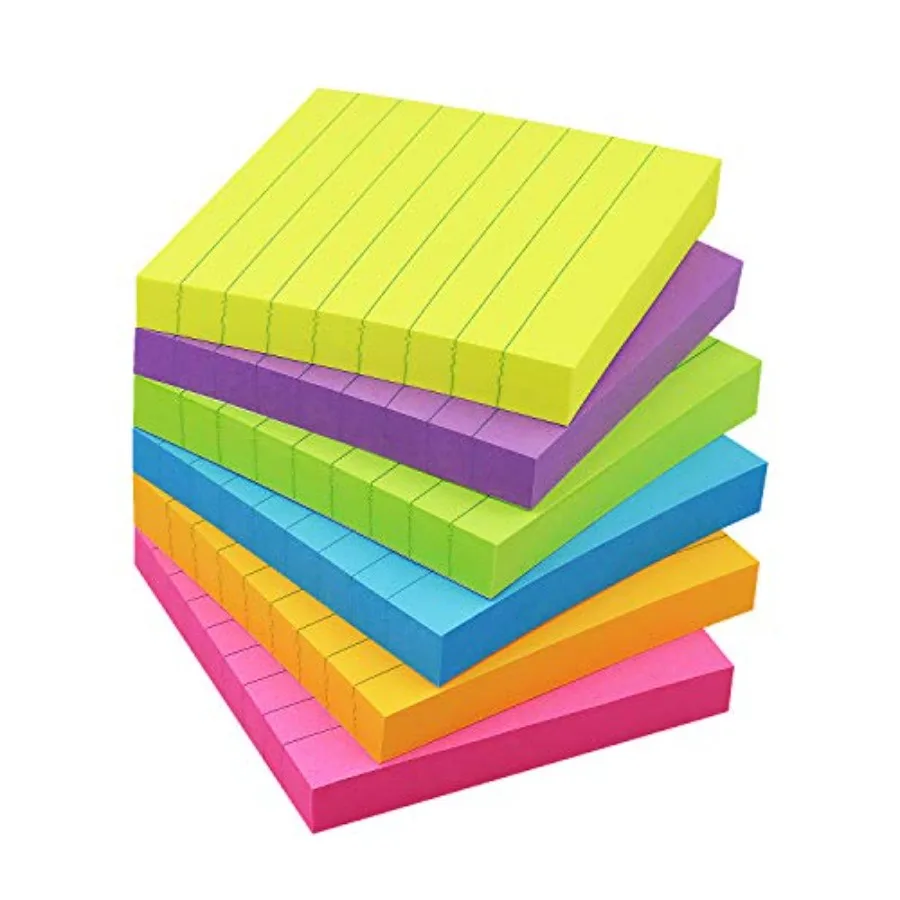 Lined Sticky Notes Sticky Notes with Lines Self-Stick Note Bright Multi Colors, 100 Sheet/Pad
Lined Sticky Notes Sticky Notes with Lines Self-Stick Note Bright Multi Colors, 100 Sheet/Pad