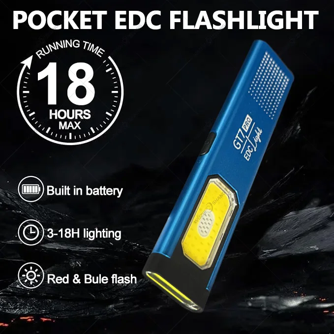 Compact Multi-Mode Pocket LED Flashlight USB-C Rechargeable Torch with Red Blue Strobe for Home Camping Emergency EDC & Travel
Compact Multi-Mode Pocket LED Flashlight USB-C Rechargeable Torch with Red Blue Strobe for Home Camping Emergency EDC & Travel