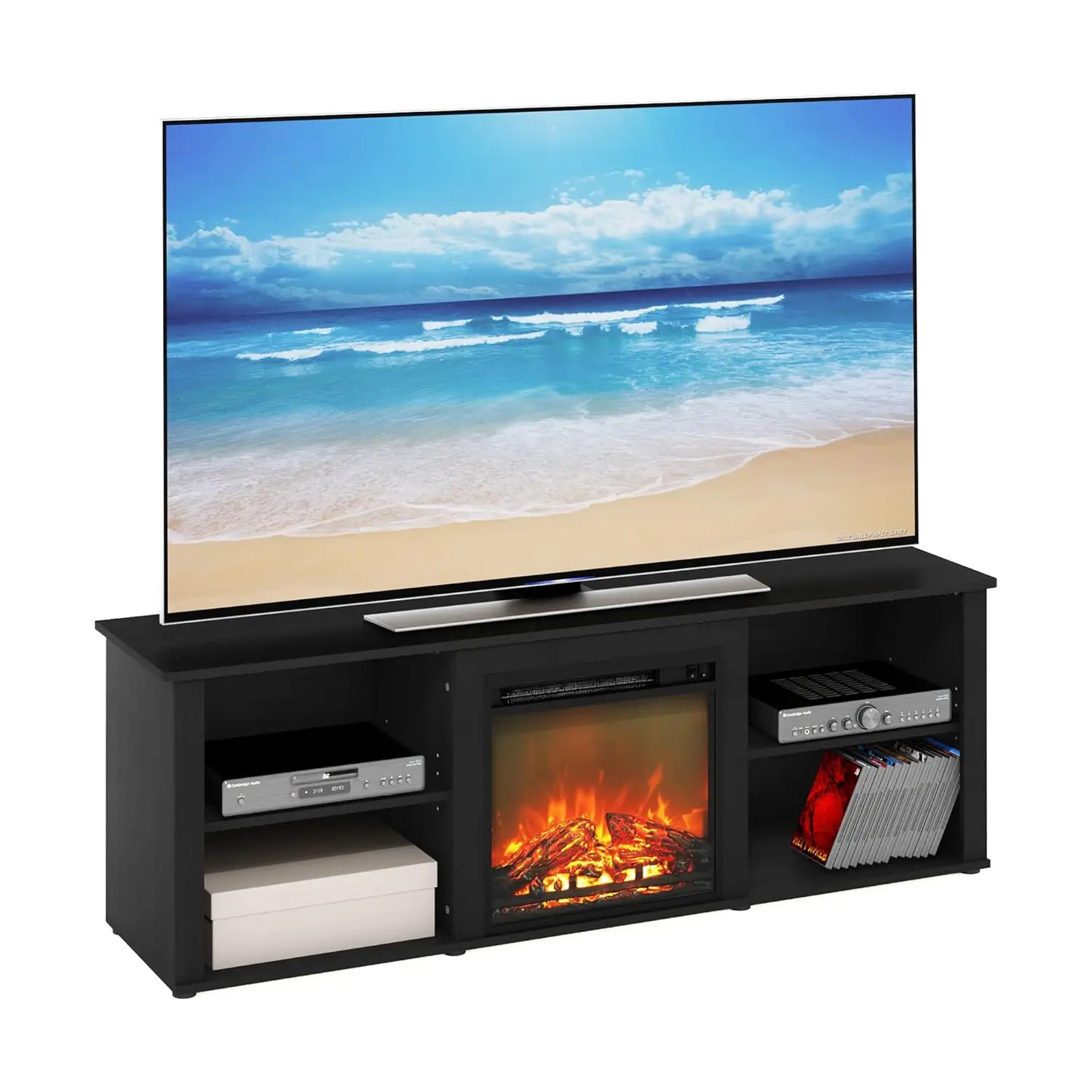 70" TV Stand with Electric Fireplace, Living Room Entertainment Center, Custom
70" TV Stand with Electric Fireplace, Living Room Entertainment Center, Custom