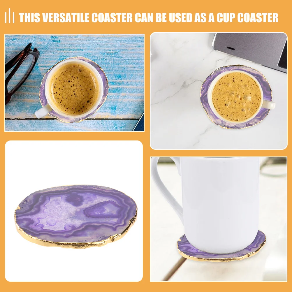 Natural Agate Coaster Gold Edge Elegant Dining Table Cup Mat Heat Resistant Beverage Coffee Tabletop Protection
Natural Agate Coaster Gold Edge Elegant Dining Table Cup Mat Heat Resistant Beverage Coffee Tabletop Protection