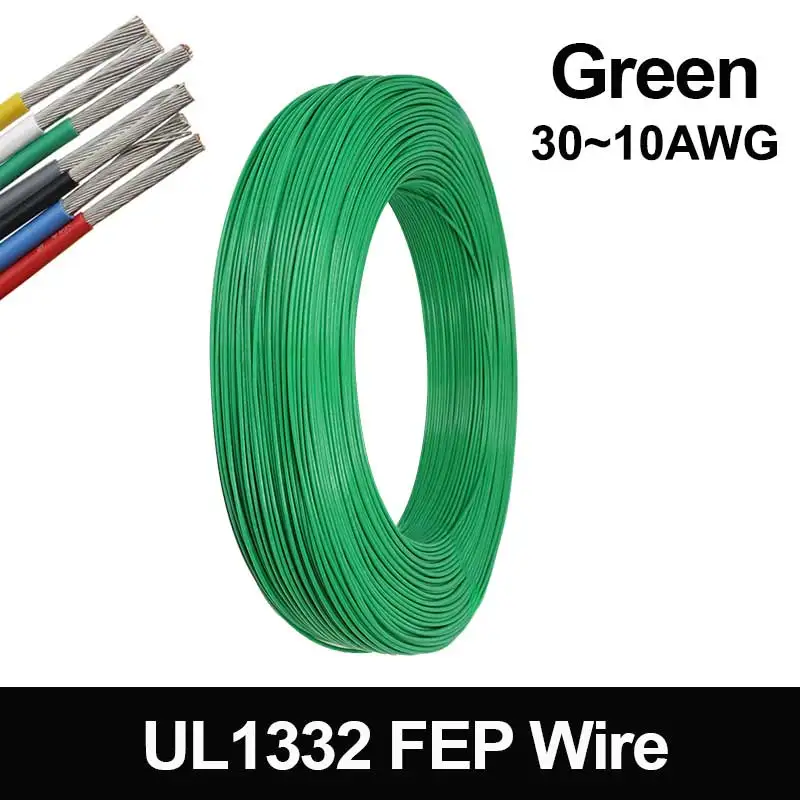 1~100M Green UL1332 PTFE Wire 30 28 26 24 22 20 18 16 14 12 10AWG Electric FEP Insulation Tinned Copper Cable for 3D Printer
1~100M Green UL1332 PTFE Wire 30 28 26 24 22 20 18 16 14 12 10AWG Electric FEP Insulation Tinned Copper Cable for 3D Printer