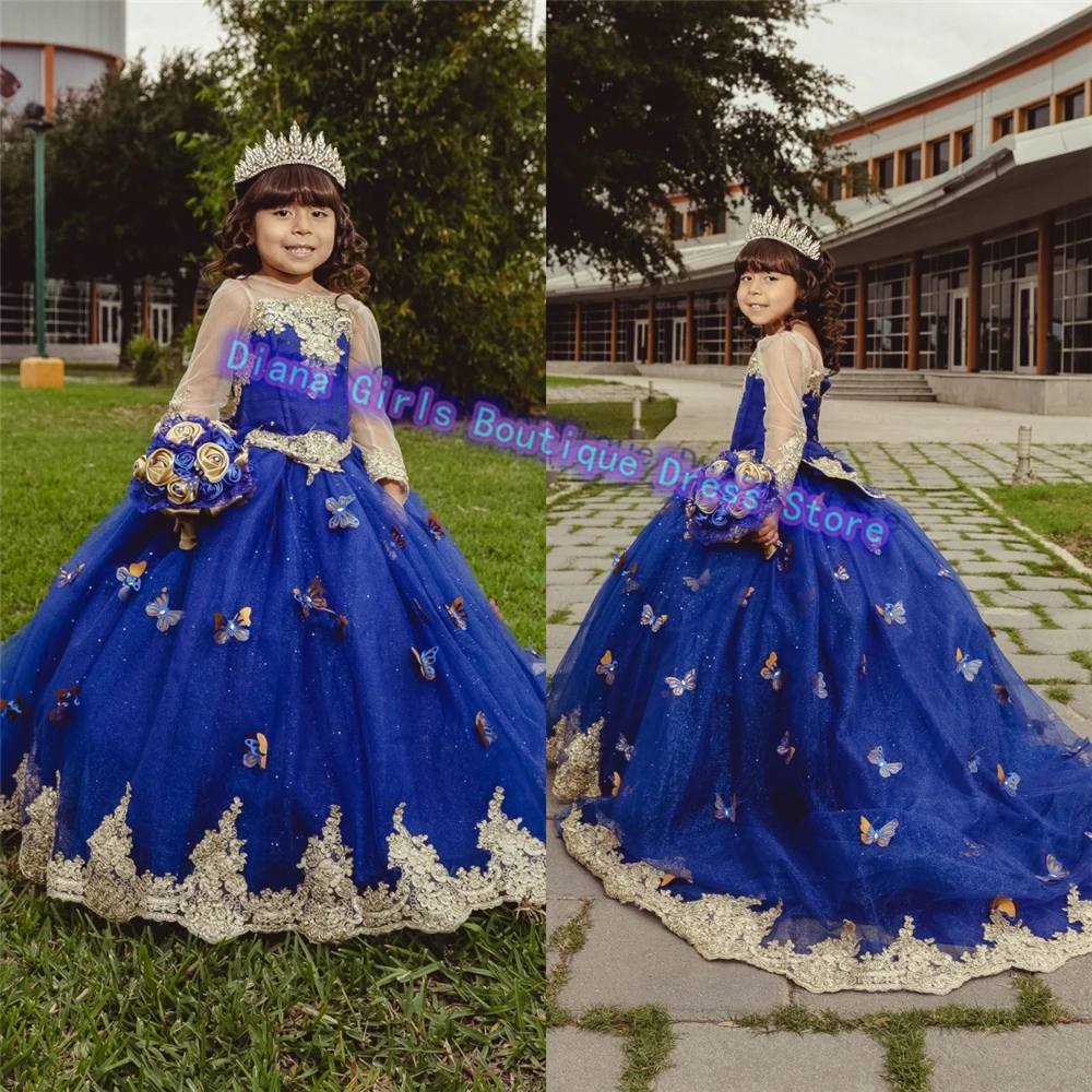 Gorgeous Blue Flower Girl Dress Tulle Fluffy with Gold Printing Butterfly Decal Wedding Kids Birthday Party Customise Gowns
Gorgeous Blue Flower Girl Dress Tulle Fluffy with Gold Printing Butterfly Decal Wedding Kids Birthday Party Customise Gowns