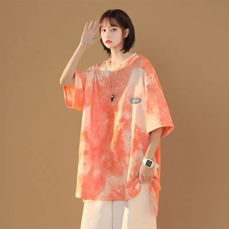 Oversize Tie Dye T-shirt Women Summer Chic Graphic Sense Loose High Street Print O-neck Short Sleeve Tops
Oversize Tie Dye T-shirt Women Summer Chic Graphic Sense Loose High Street Print O-neck Short Sleeve Tops