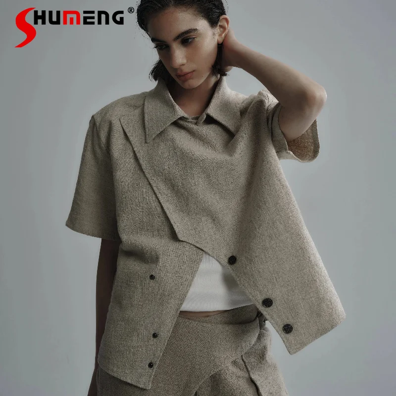 Men's Women's 2026 Summer New Chic Short-sleeve Solid Color Shirts Lapel Single-breasted Multi-button Design Tops Comfort Shirts
Men's Women's 2026 Summer New Chic Short-sleeve Solid Color Shirts Lapel Single-breasted Multi-button Design Tops Comfort Shirts