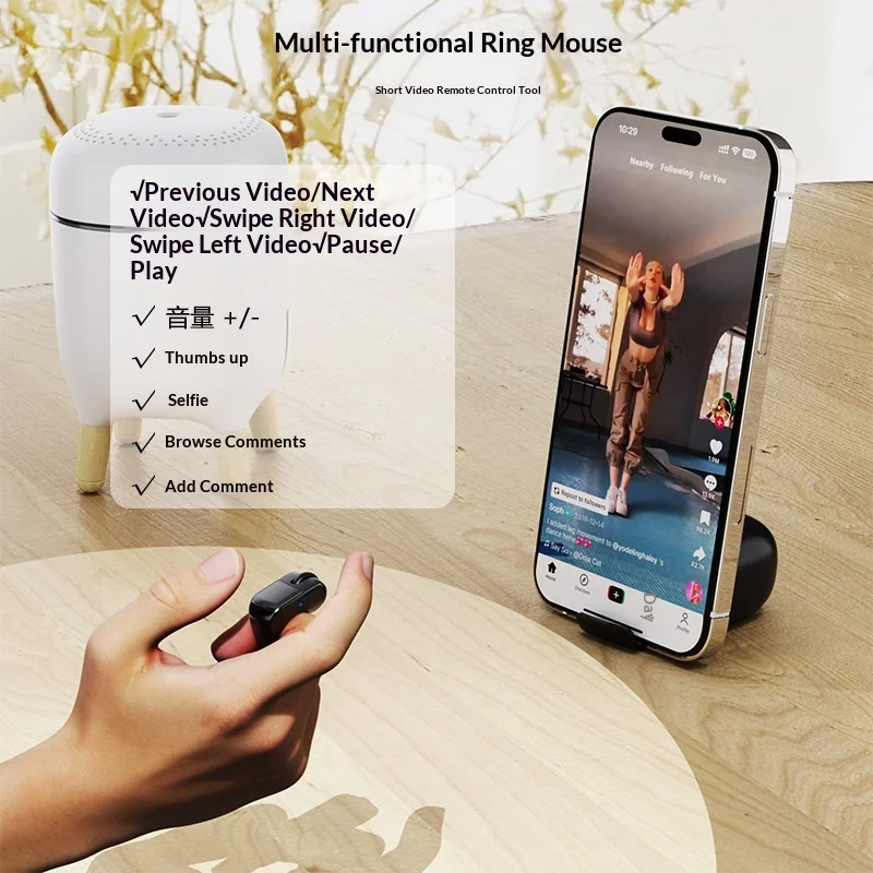 Smart Remote Control Page Turner Wireless Air Finger Mouse Tiktok Scroll Ring With Touchpad
Smart Remote Control Page Turner Wireless Air Finger Mouse Tiktok Scroll Ring With Touchpad