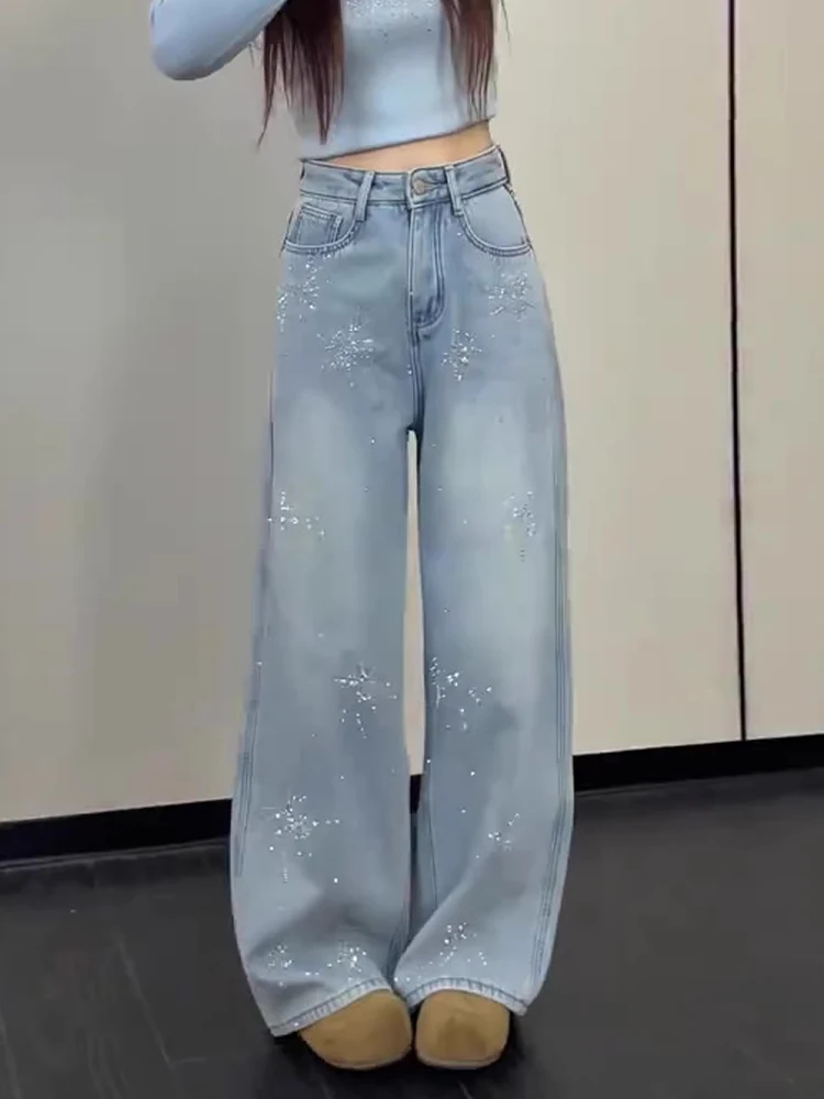 American Style Spicy Girl Firework Rhinestone Patchwork Denim Pants Women Summer New Vintage Design Sensation Floor-Length Pants
American Style Spicy Girl Firework Rhinestone Patchwork Denim Pants Women Summer New Vintage Design Sensation Floor-Length Pants