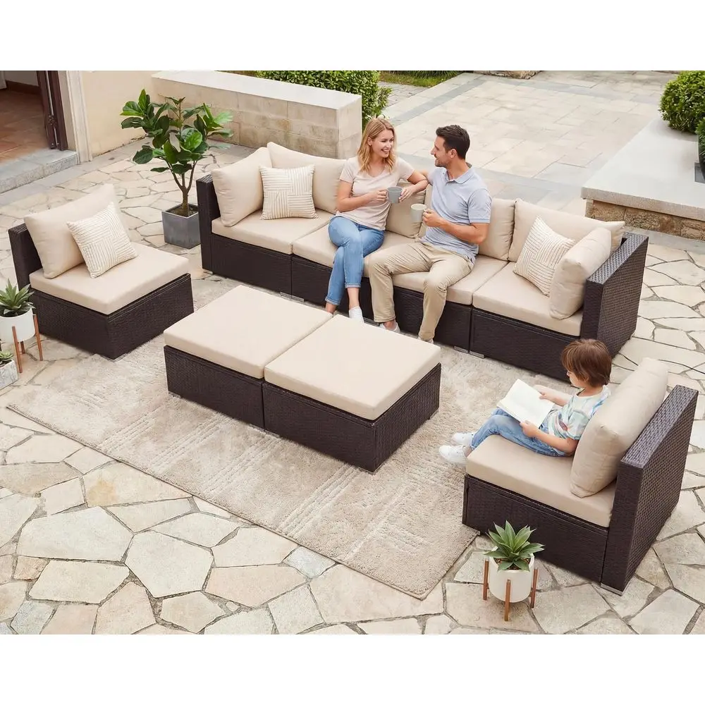 8 Seat 29.3 High Back Outdoor Furniture Set, Extra Large Rattan Patio Conversation Sets, Deep Seating Modular Sectional with Ot
8 Seat 29.3 High Back Outdoor Furniture Set, Extra Large Rattan Patio Conversation Sets, Deep Seating Modular Sectional with Ot