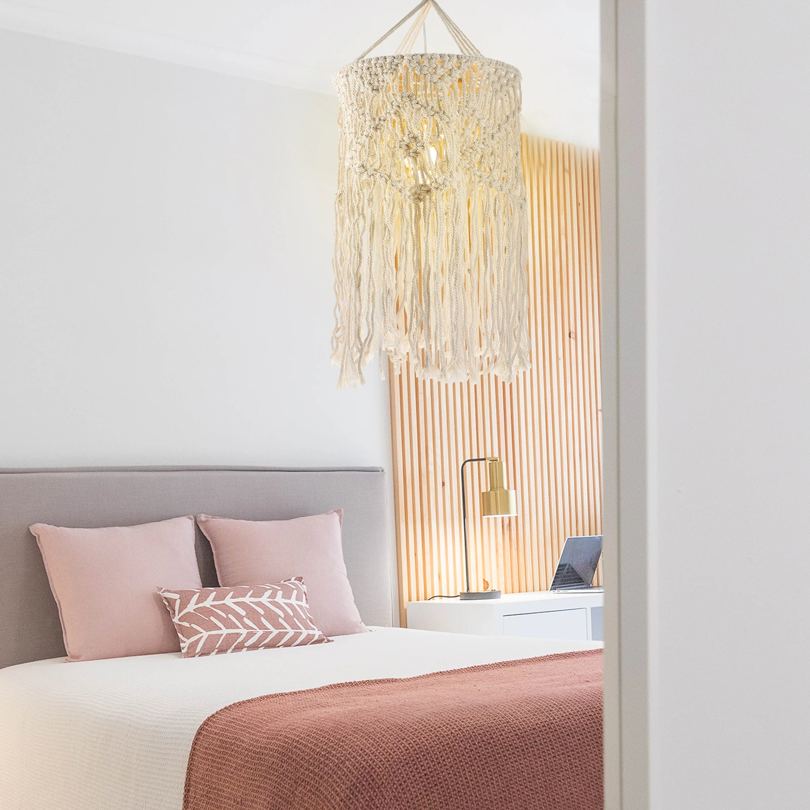 Bohemia Style Macrame Lamp Shade Woven Pendant Lamp Cover Decorative Ceiling Light Shade for Home Bedroom Office
Bohemia Style Macrame Lamp Shade Woven Pendant Lamp Cover Decorative Ceiling Light Shade for Home Bedroom Office