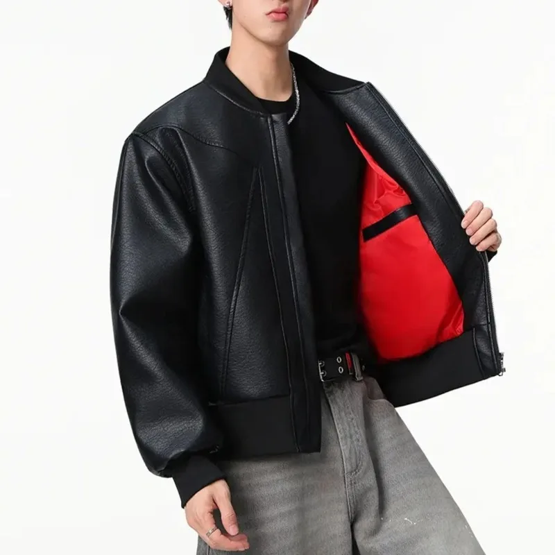 Streetwear Leather Bomber Jacket for Men Vintage PU Leather Jacket Moto Biker Coats Men's Windbreaker Leather Trench Coats
Streetwear Leather Bomber Jacket for Men Vintage PU Leather Jacket Moto Biker Coats Men's Windbreaker Leather Trench Coats