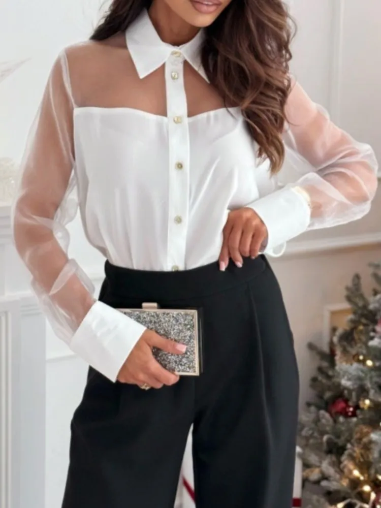 Women's Fashion Elegant Shirt Long Sleeve Button Spliced Shirts Office Casual Tops Shirts For Women Spring New Womens Clothing
Women's Fashion Elegant Shirt Long Sleeve Button Spliced Shirts Office Casual Tops Shirts For Women Spring New Womens Clothing