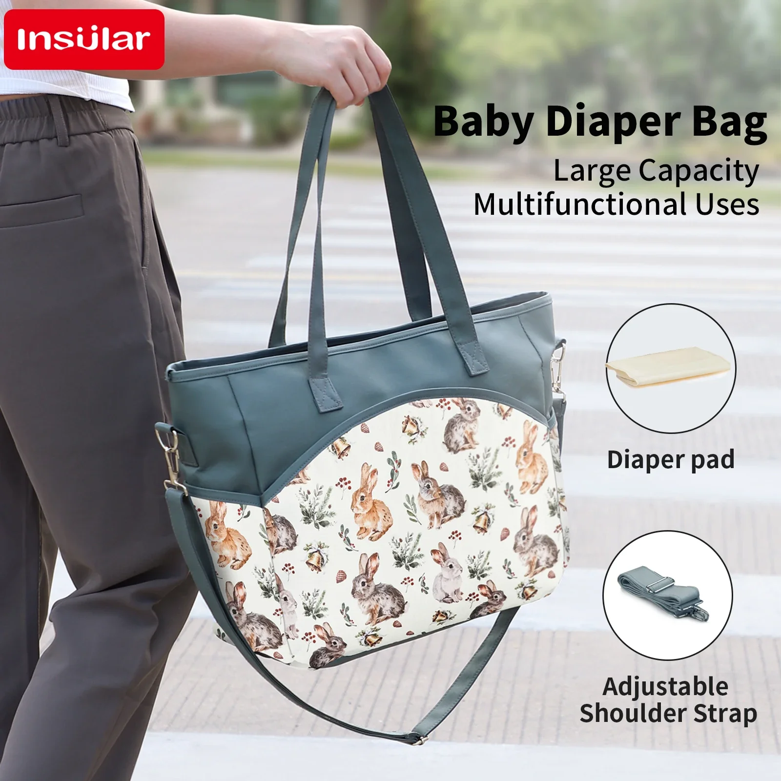 Insular Waterproof Crossbody Diaper Bag, Large Capacity Multi-Functional Mommy Bag for Travel & Daily Use
Insular Waterproof Crossbody Diaper Bag, Large Capacity Multi-Functional Mommy Bag for Travel & Daily Use